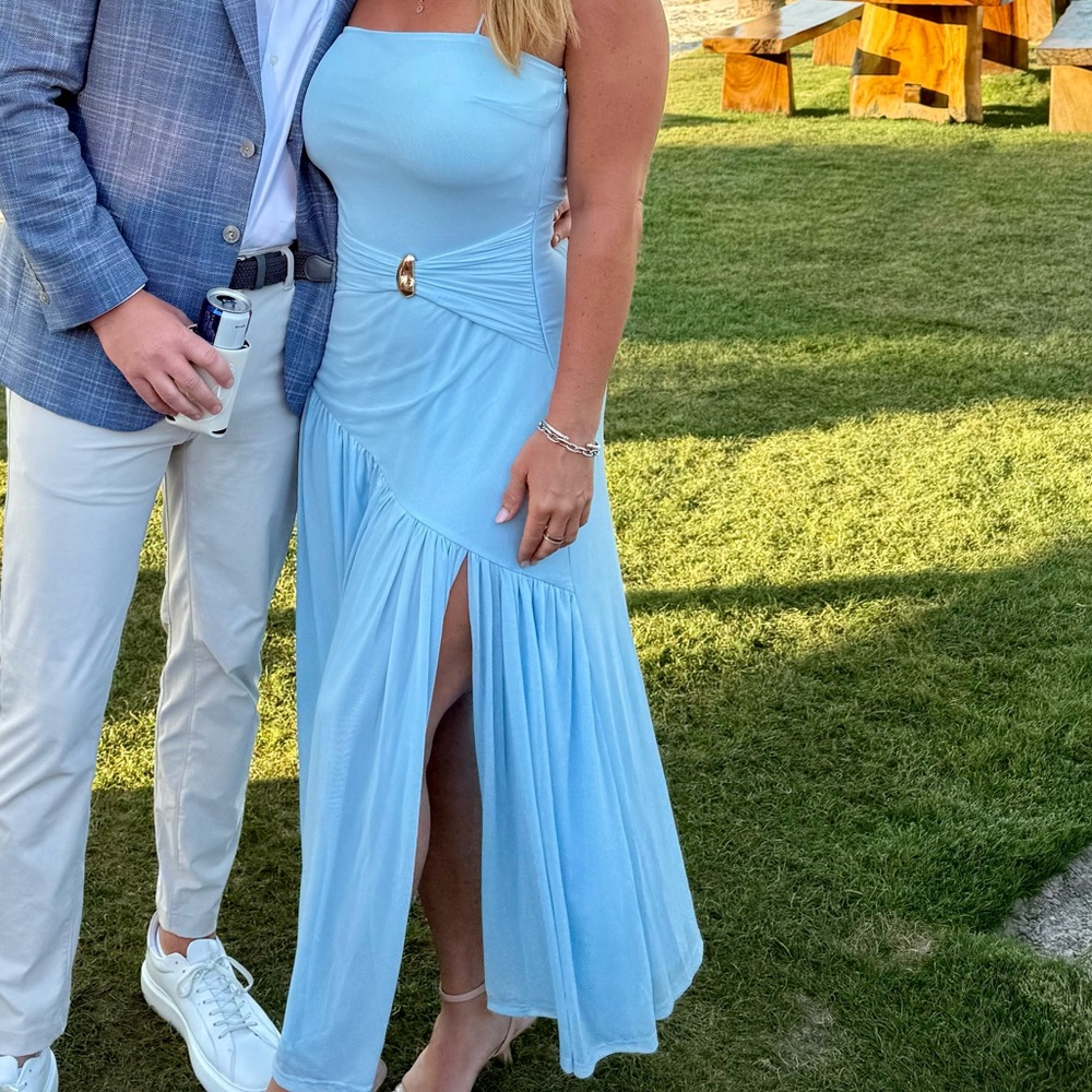 Hello Molly CANDLELIGHT KISSES MESH MAXI DRESS BLUE